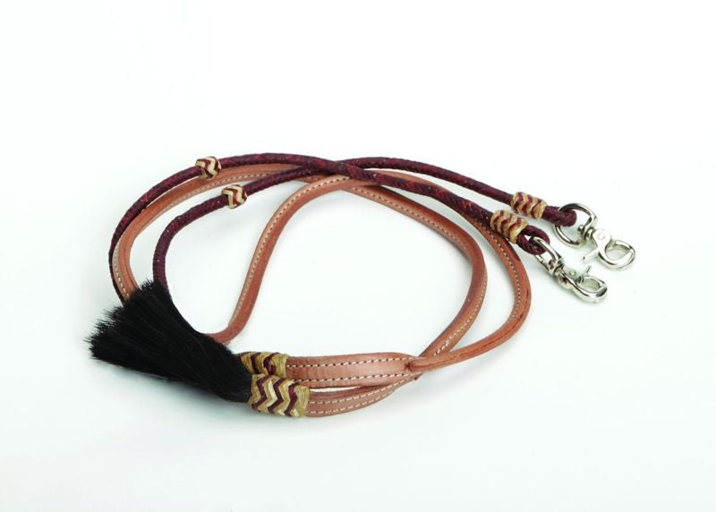 Colorado Saddlery Deluxe Roping Rein/Tassel 8 ft B