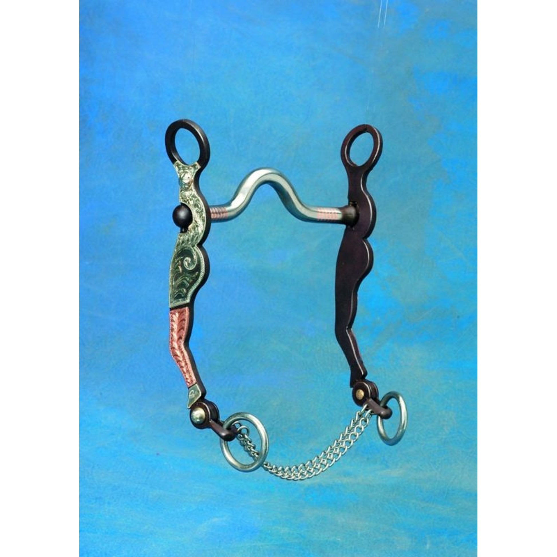 Lady Leg Engraved Inlaid Copper Curb Bit 5