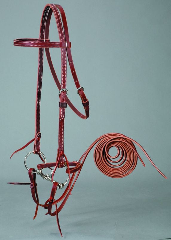 Colorado Latigo Browband Bridle Set with Snaffle Bit