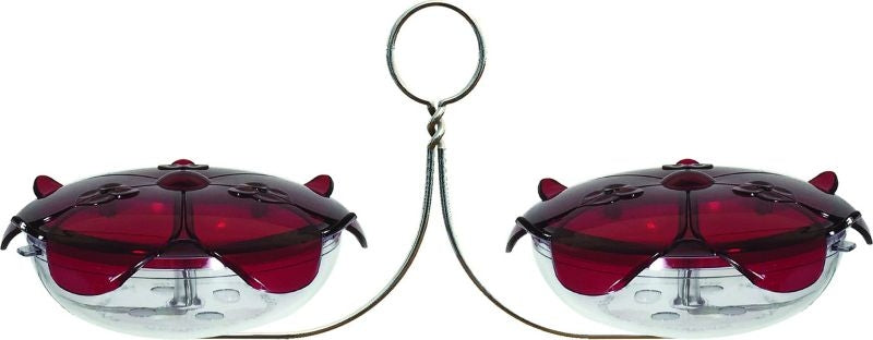 Droll Ruby Sipper Duo Hanging Hummingbird Feeder