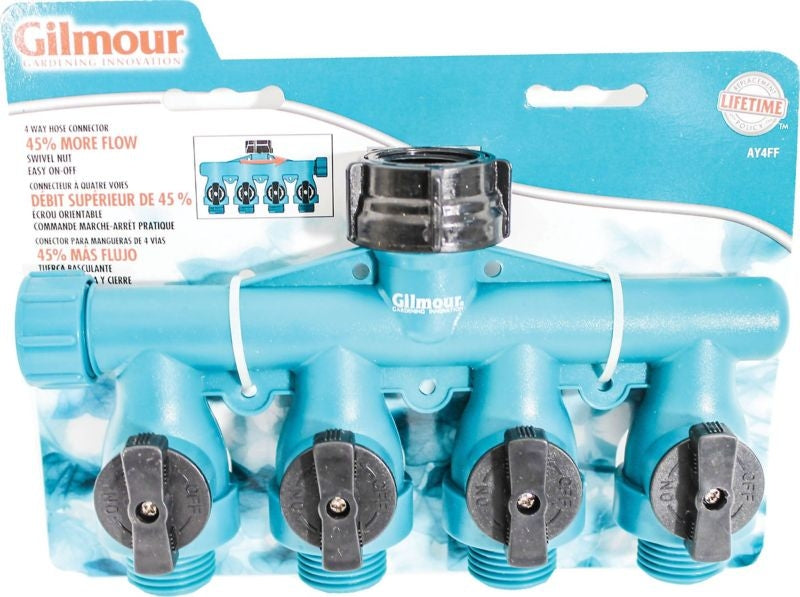 Fiskars Full Flow 4 Way Shut Off Valve with Swivel