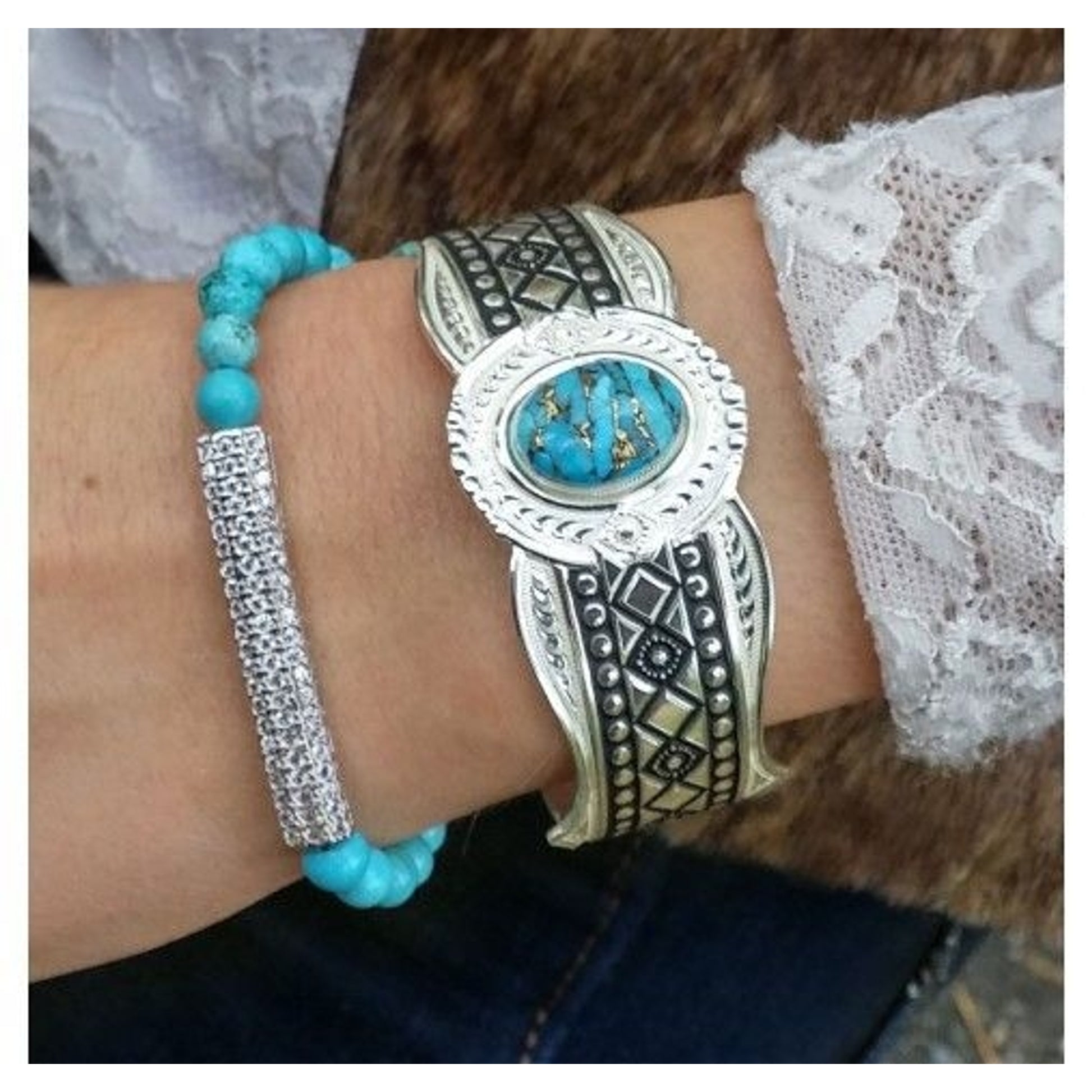 Montana Silver Phases Of The World Cuff Bracelet