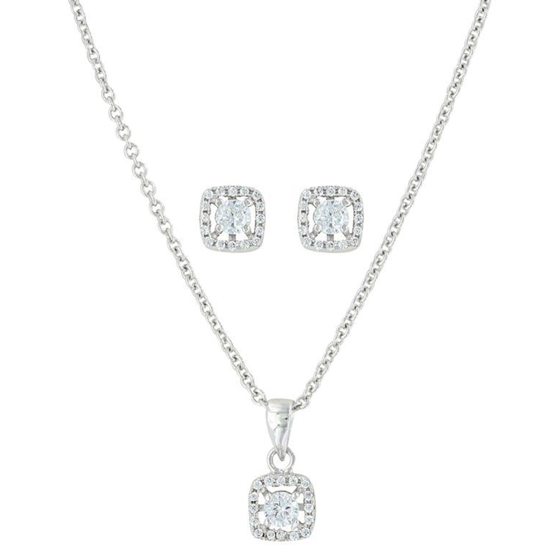 Montana Silversmiths Boxed Star Jewelry SetBk/Wh
