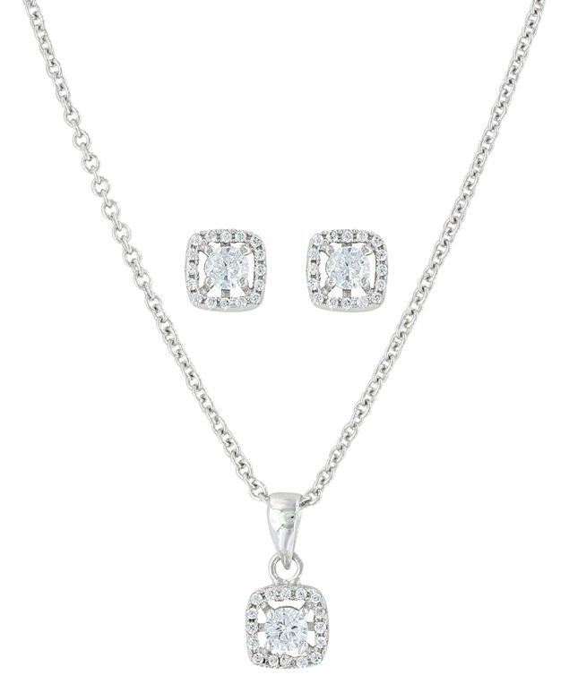 Montana Silversmiths Boxed Star Jewelry SetBk/Wh