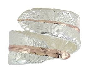 Montana Silver Rose Gold Filament Feather Ring 10