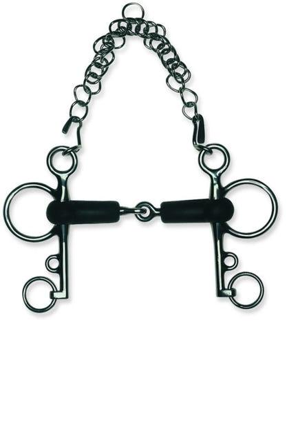 Metalab Jointed 13mm Rubber Pelham with Curb Chain