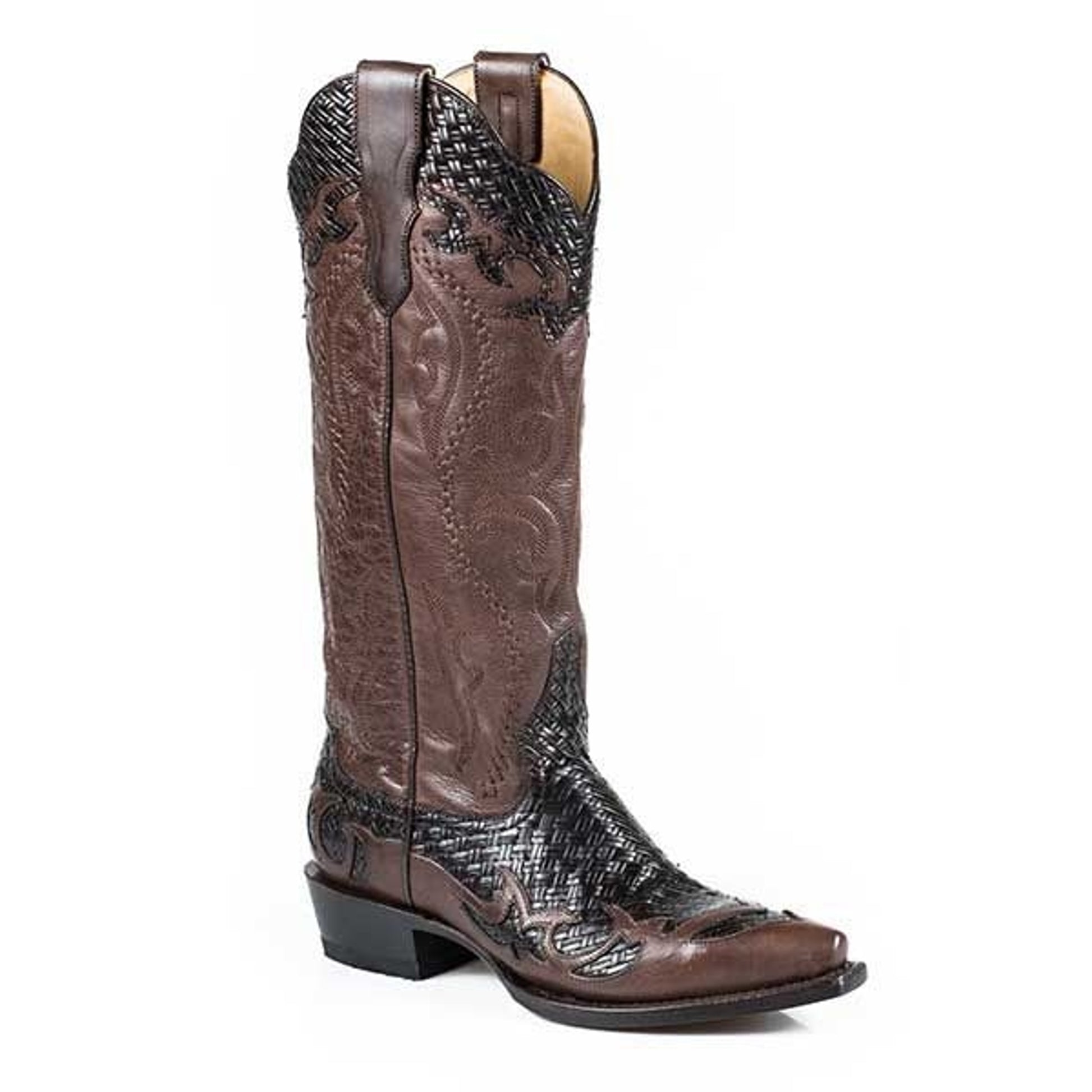 Stetson Ladies Bailey Basketweave Boots 9 Brn