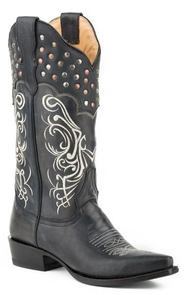 Stetson Ladies Big Lila Snip Toe Boots 8 Blk