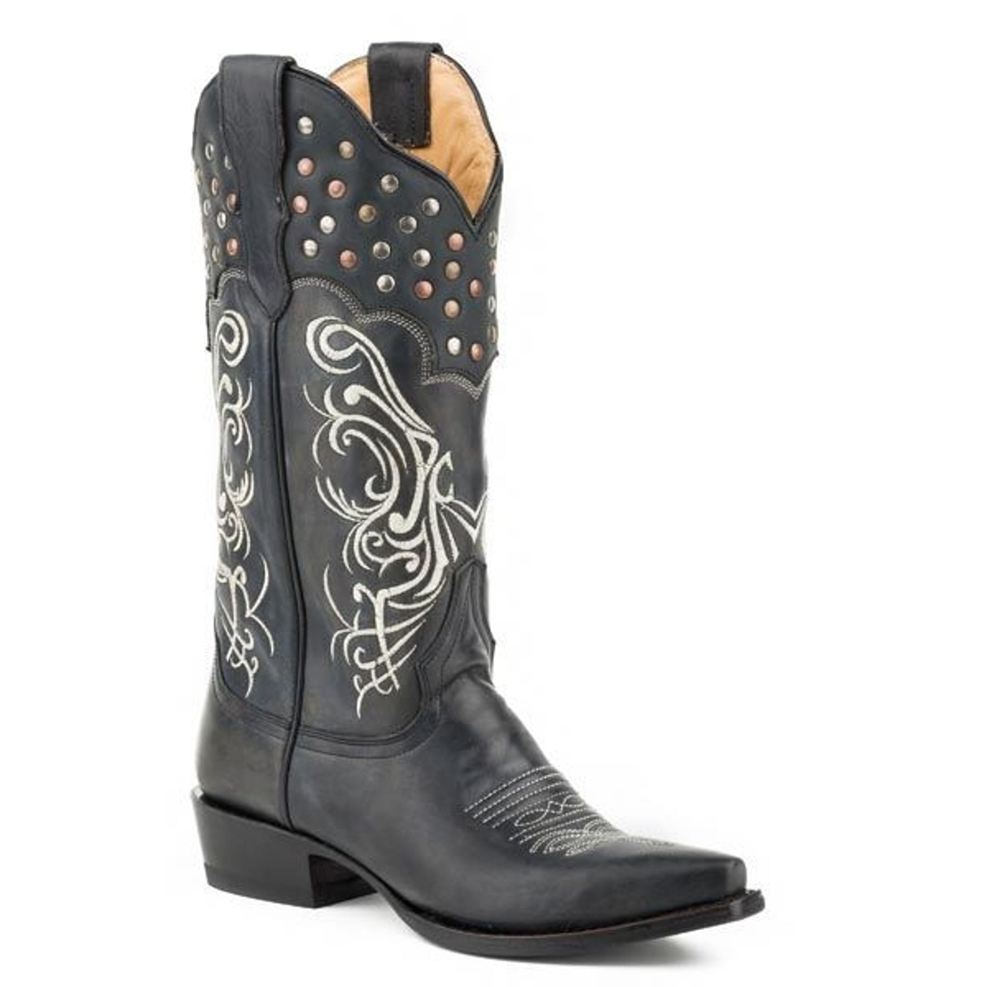 Stetson Ladies Big Lila Snip Toe Boots 8 Blk