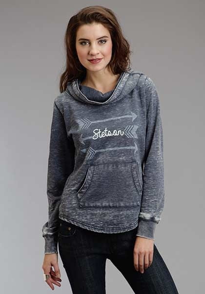 Stetson Ladies Arrows On Chest Sweatshirt L Blu