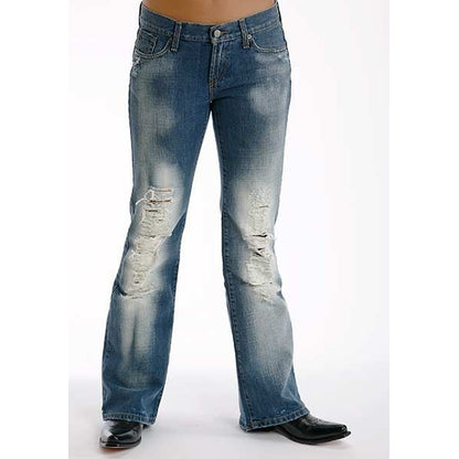 Stetson Ladies Whiskey Wash Flare Leg Jeans
