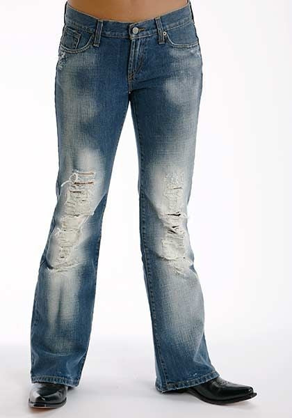 Stetson Ladies Whiskey Wash Flare Leg Jeans