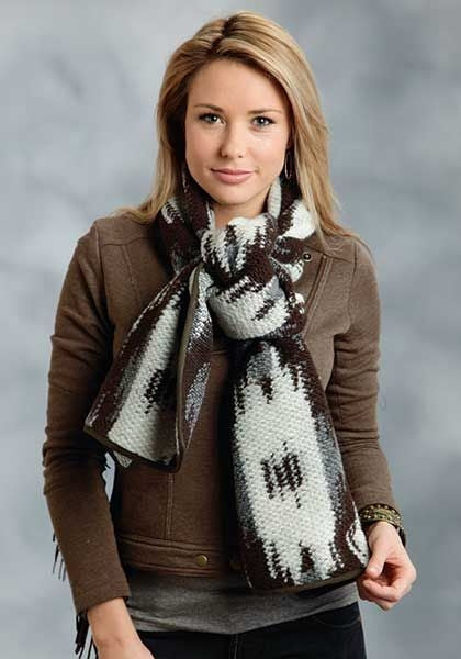 Stetson Ladies Fall I Aztec Large Knit Scarf Brn