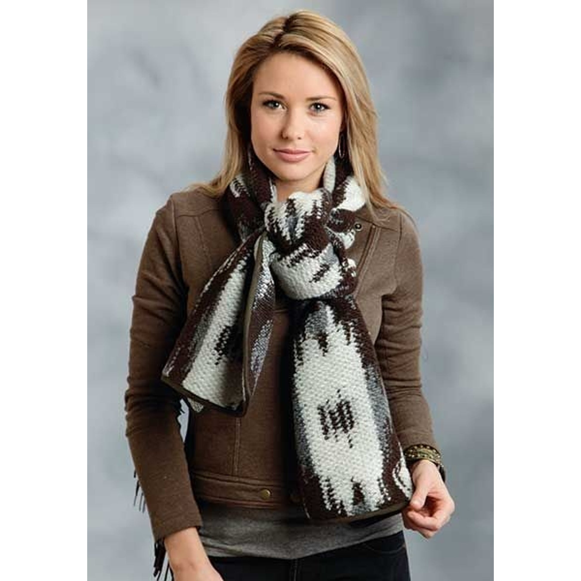 Stetson Ladies Fall I Aztec Large Knit Scarf Brn