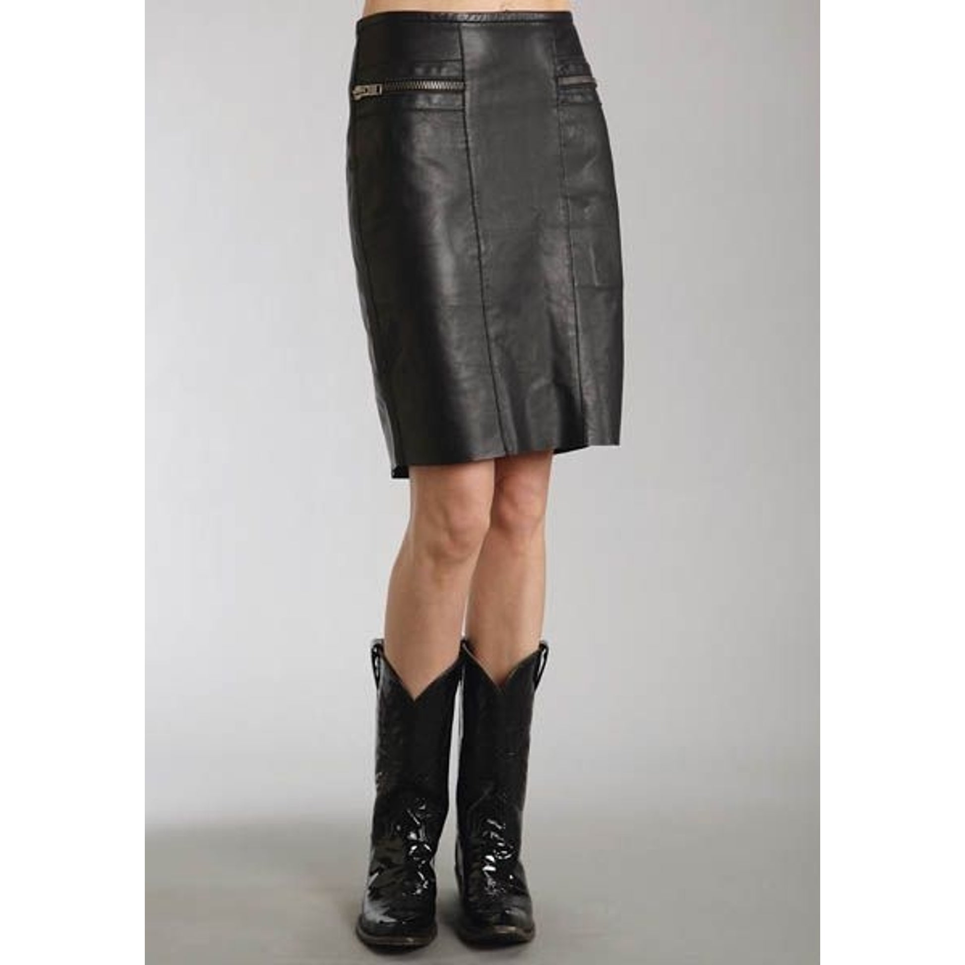 Stetson Ladies Smooth Skirt With Thick Zippers L Blk