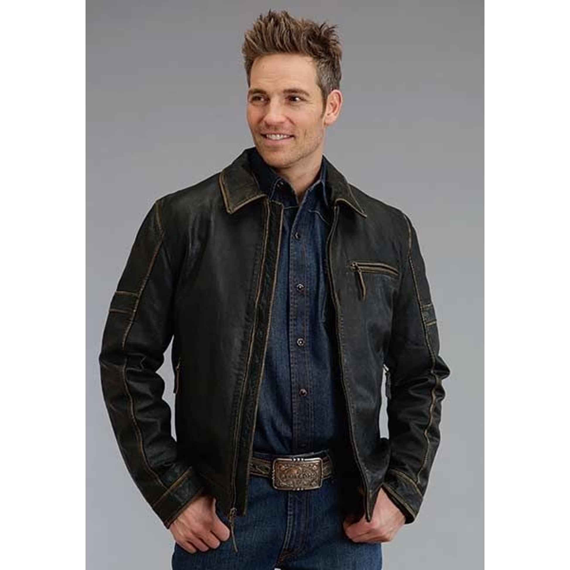 Stetson Mens Antique Finish Jacket X-Lg Brown
