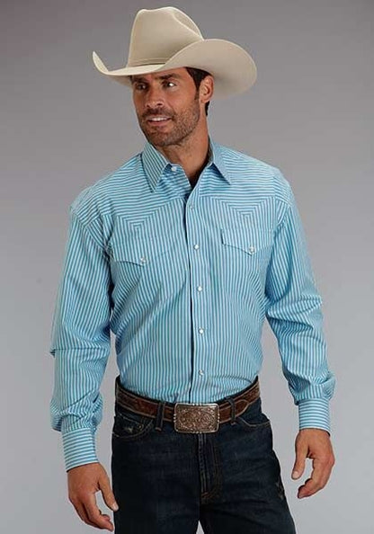 Mens Candy Stripe LS Snap Shirt