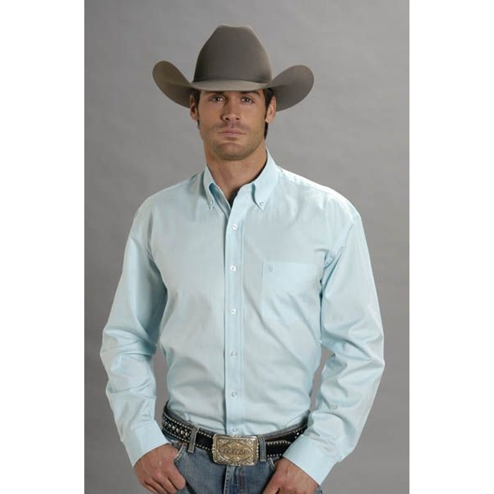 Oxford Pinpoint Long Sleeve Button Shirt 2X Brn