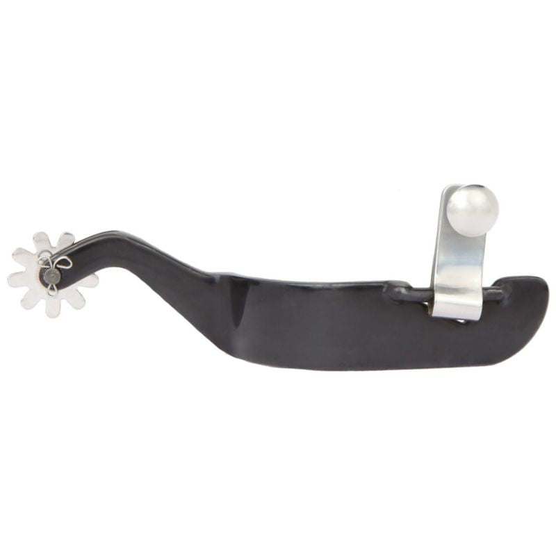 Myler 9 Point Rowel Black Steel Spurs Sm Brn