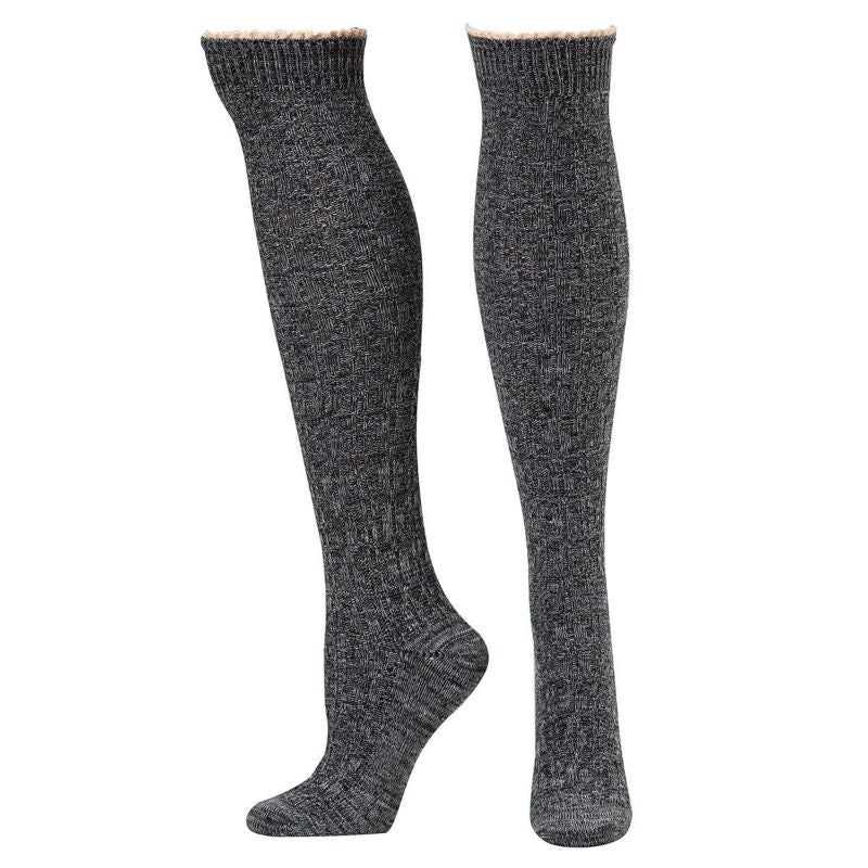 Blazin Roxx Ladies Lace Over The Calf Socks Lg Blk