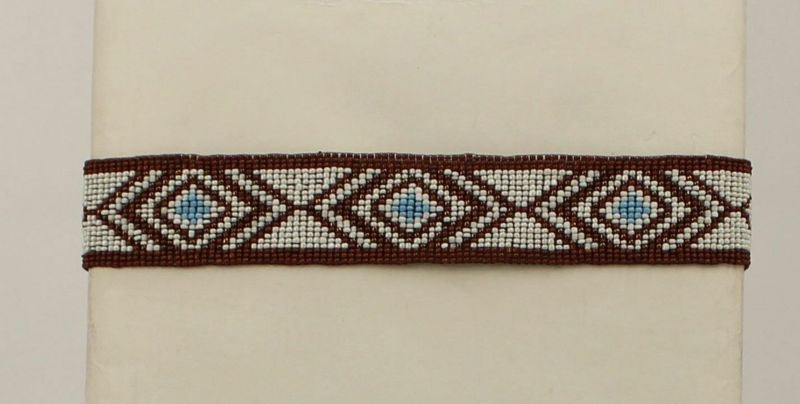 Blazin Roxx Beaded Triangle Design HeadbandBrown