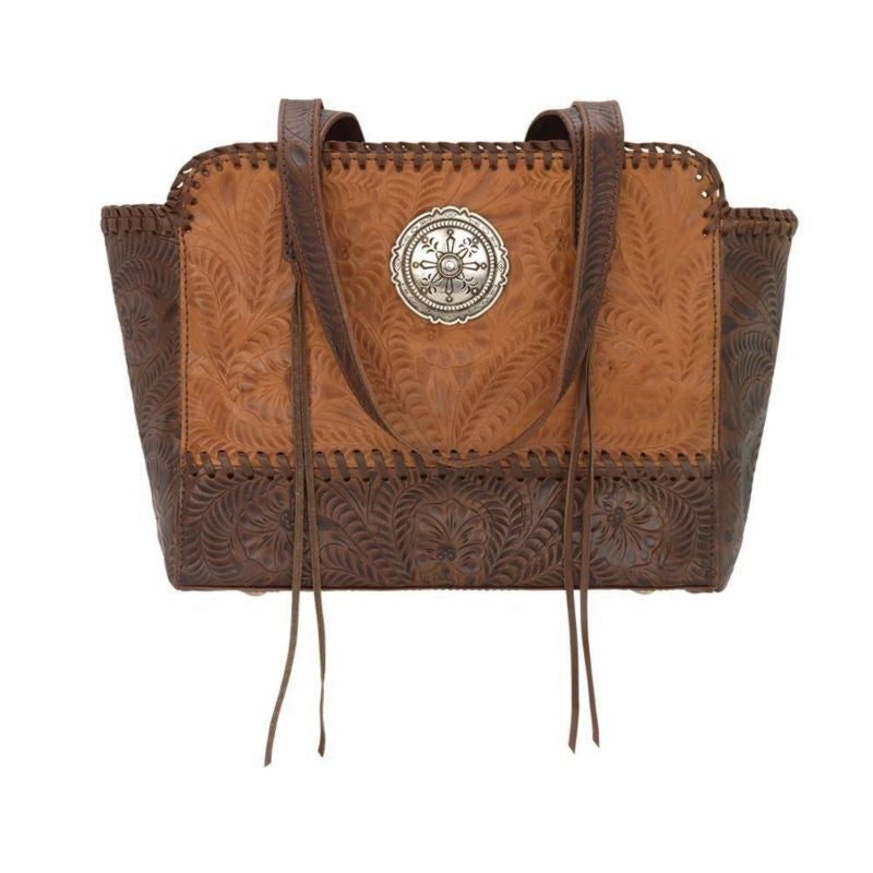 American West Annies Secret Zip Top Tote With Secret Compartment