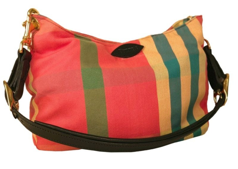 Perris Large Plaid Handbag Bottom Only Pink Multi