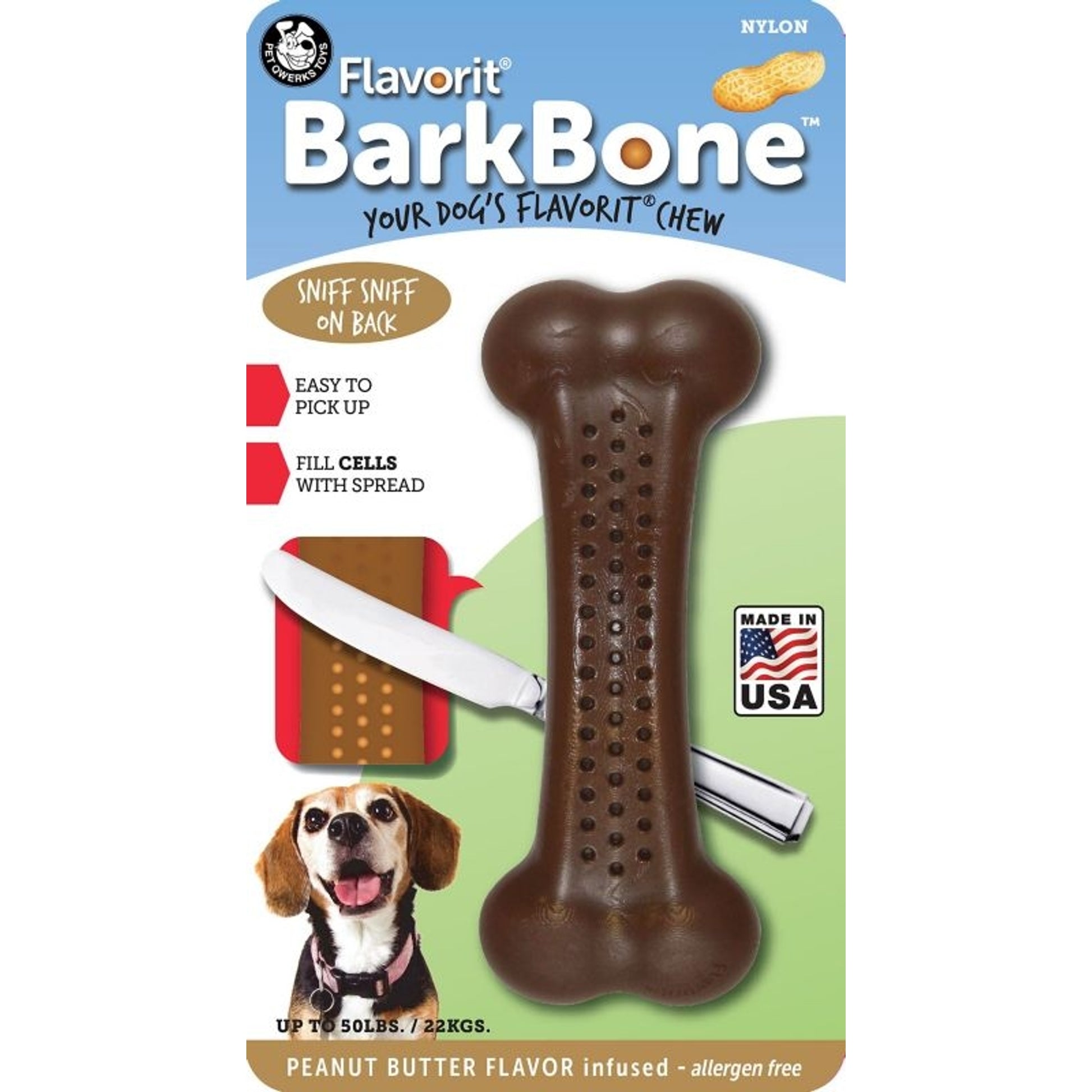 Barkbone Flavored Nylon Bone LG Peanut Butter