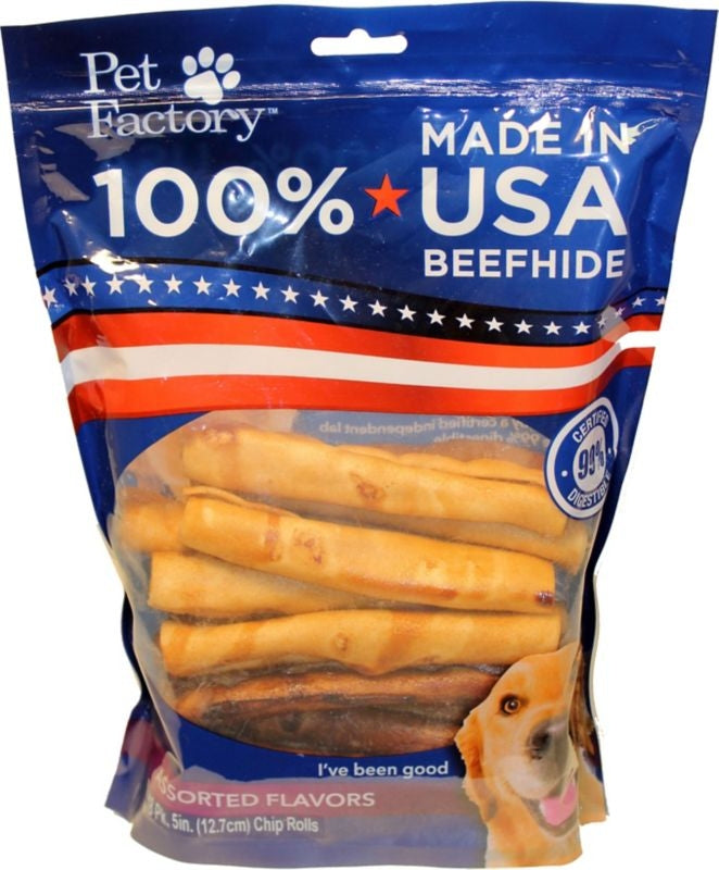 Usa Beefhide Chip Rolls 18 Pk 5In Beef Chicken