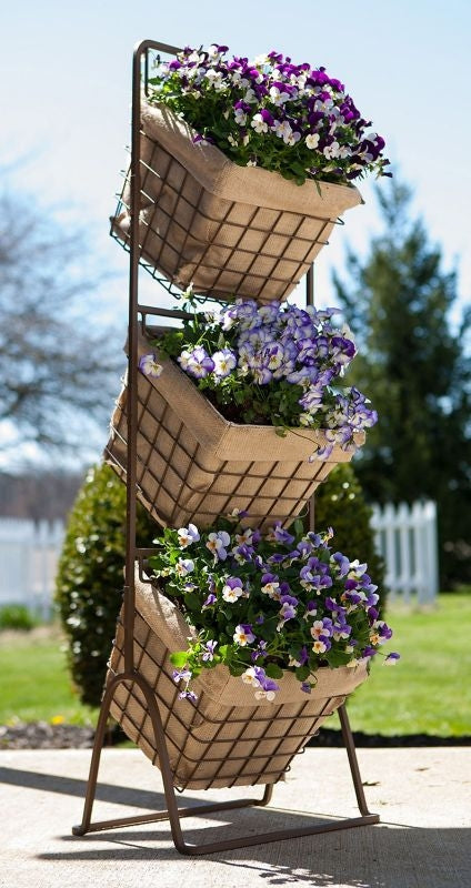 3 Tier Harvest Baskets Planter Stand 16x16x12