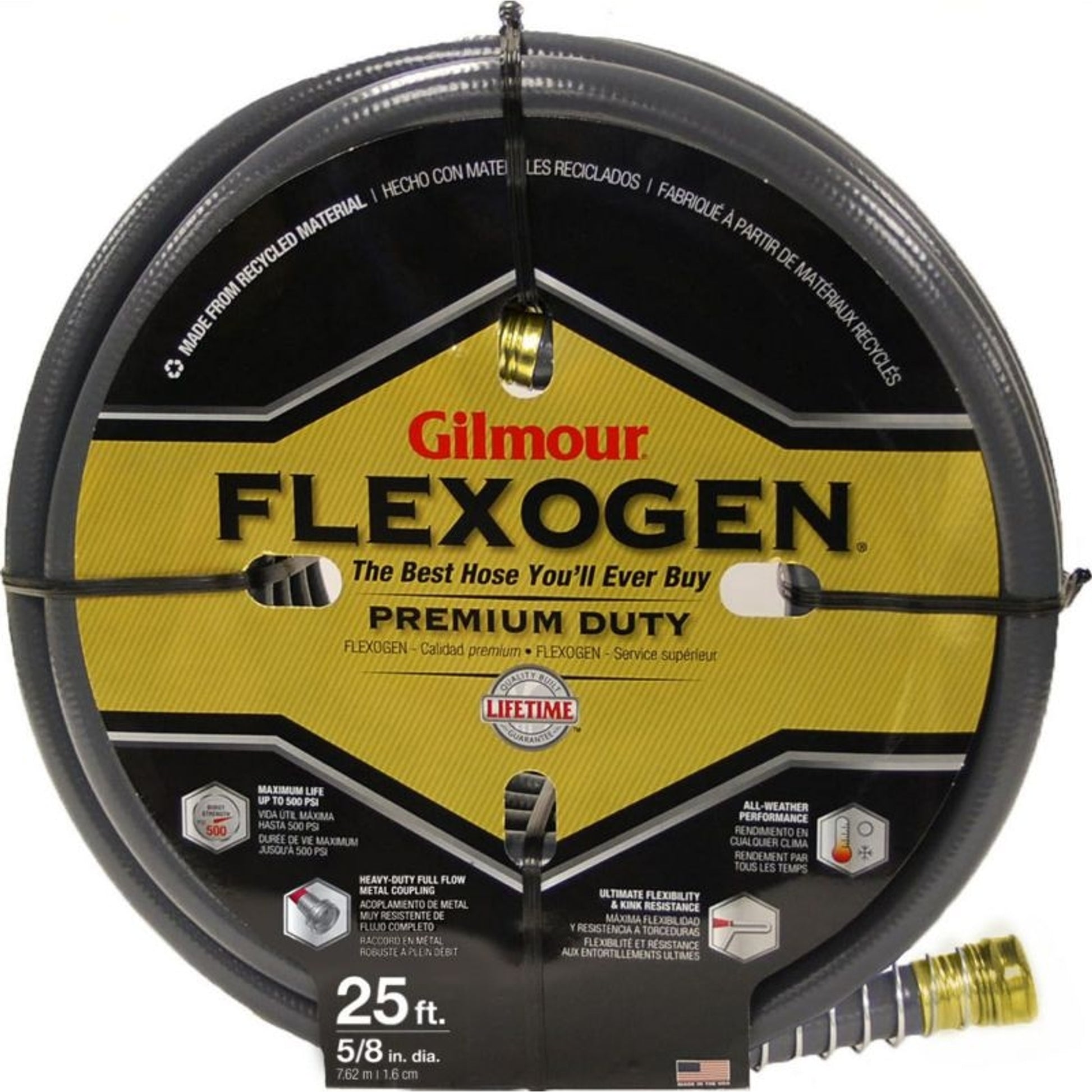 Flexogen 8-Ply Garden Hose 100ftx5/8 Gray