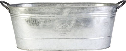 Oval Galvanized Washtub Planter 16in