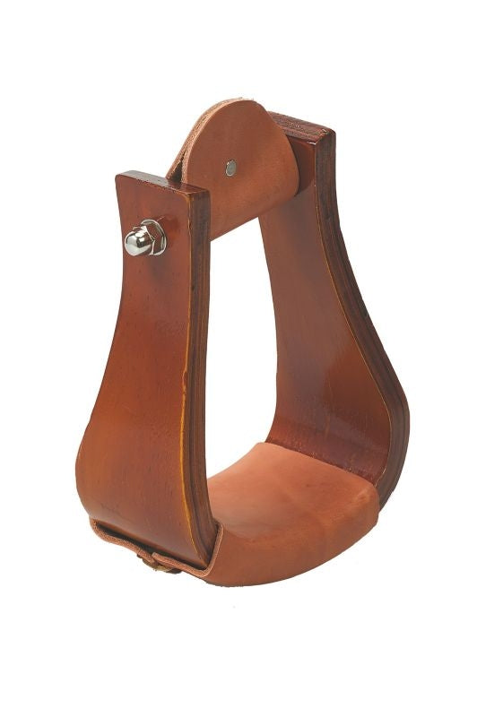 Weaver Sloped Wooden Roper Stirrups With Leather