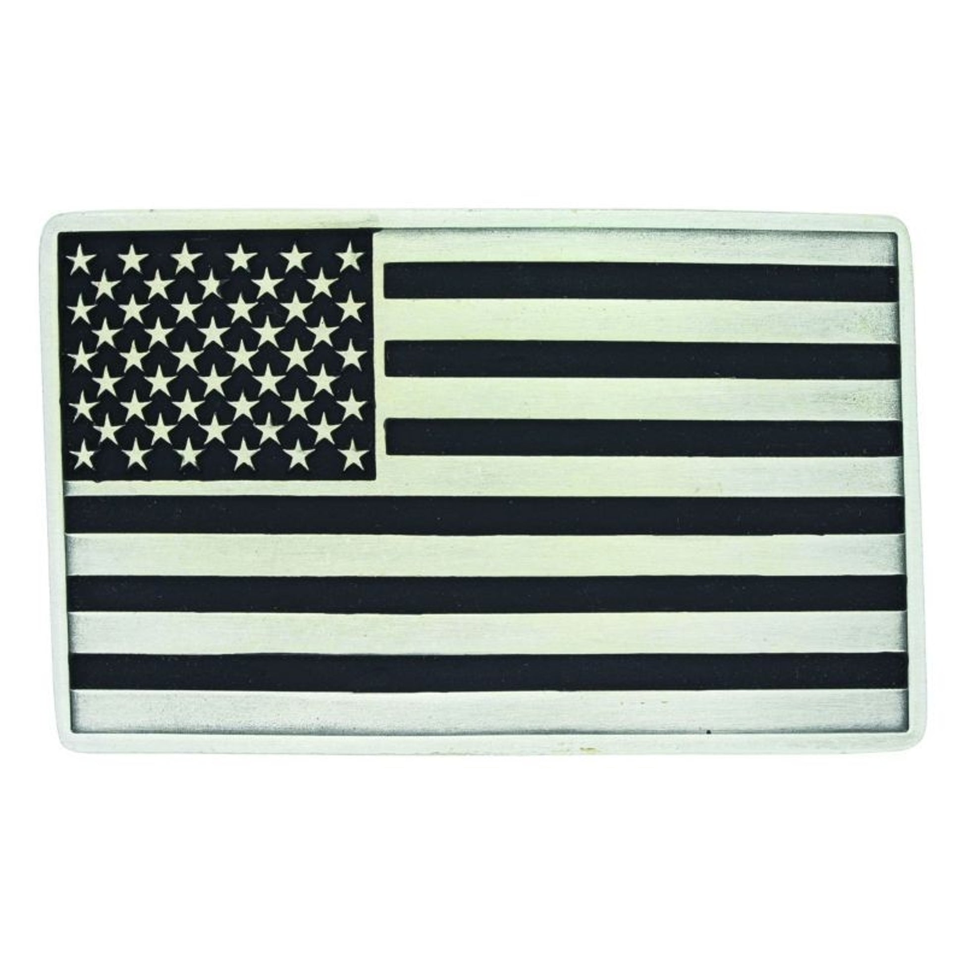 Antiqued American Flag Attitude Buckle Brn