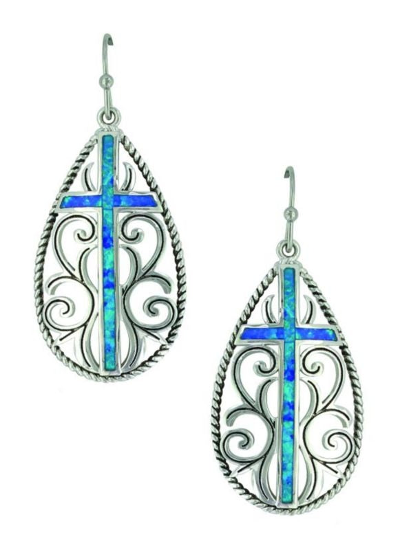 Montana Silver Filigree Water Lights Cross Earring