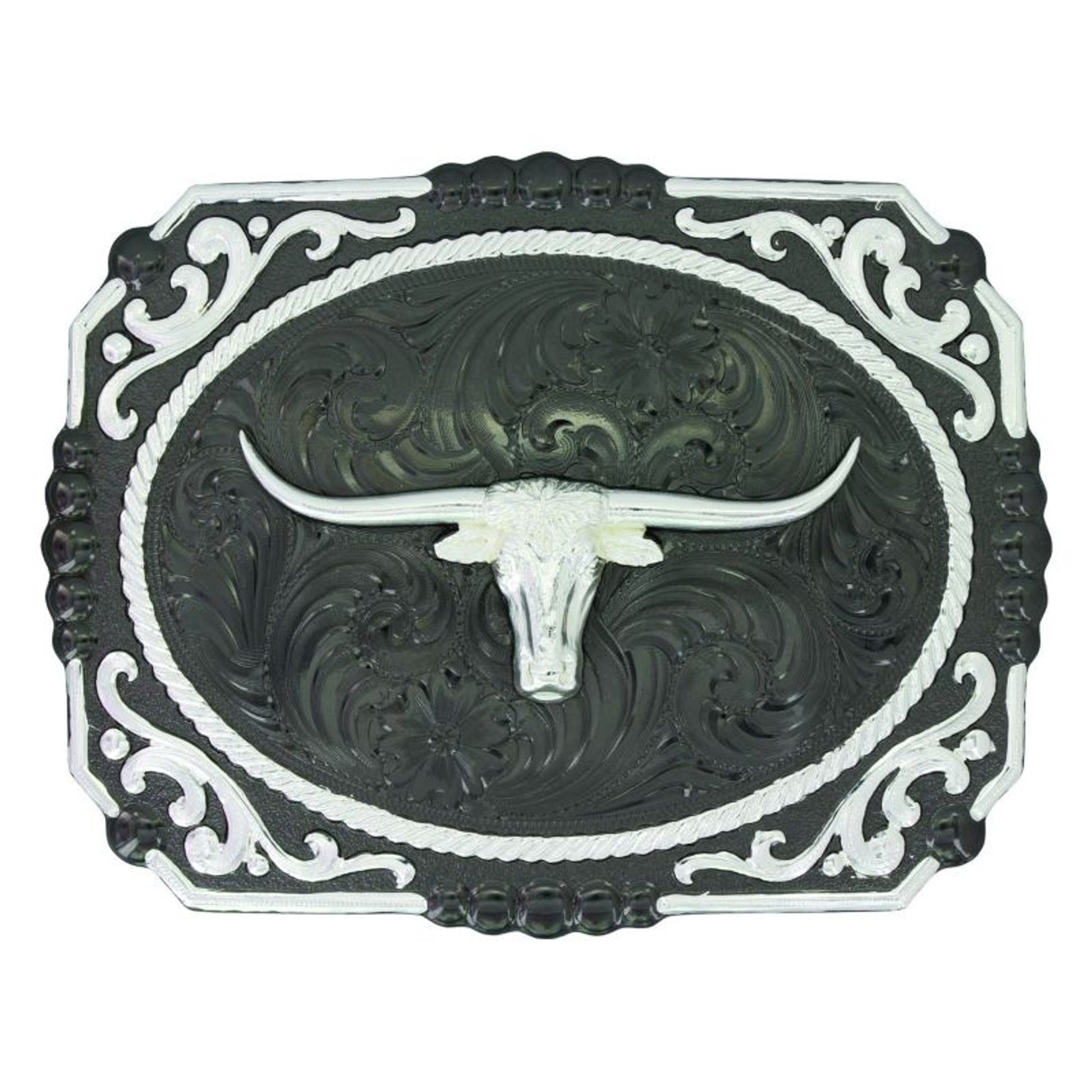 Gunmetal Cameo Filigree With Longhorn Steer Buckle Br