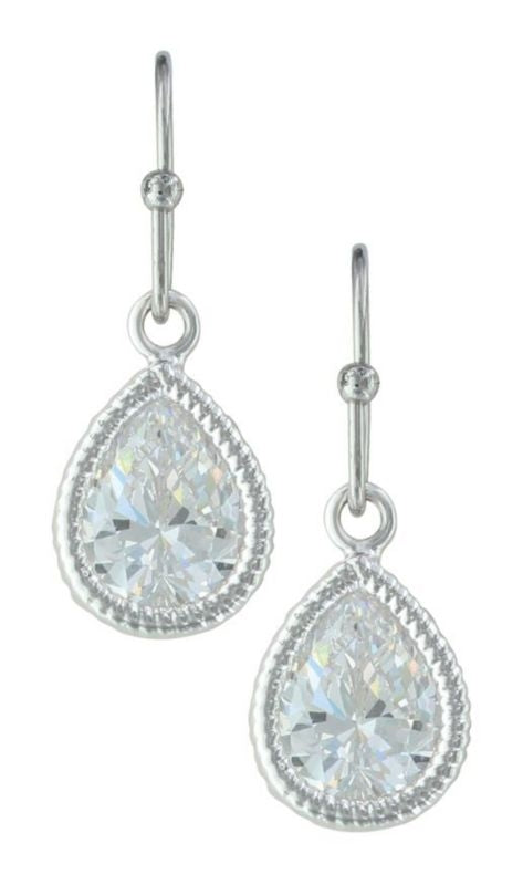 Montana Silversmiths Teardrop Dangle EarringsBk/Wh