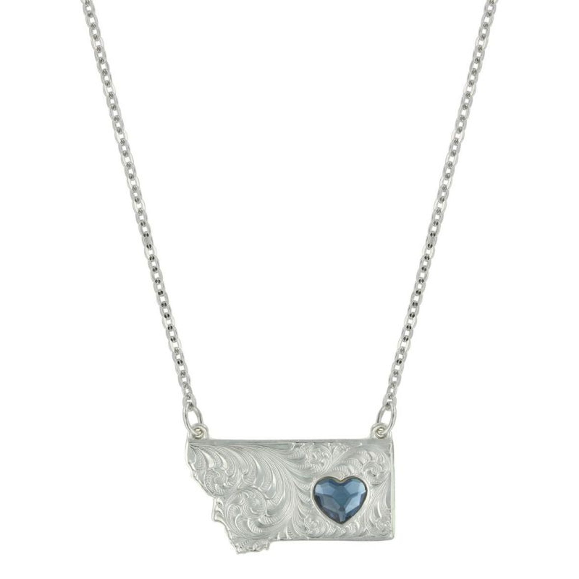 Montana Montana Blue Heart Stone Necklace