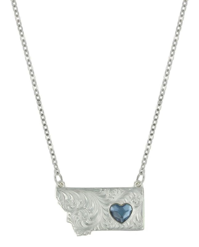 Montana Montana Blue Heart Stone Necklace