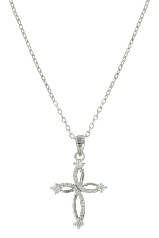 Montana Silversmiths Twisted Cross NecklaceBk/Wh