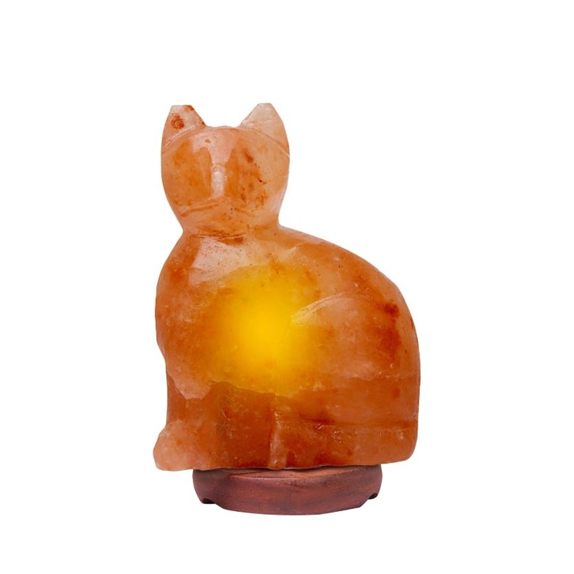 Himalayan Rock Salt Cat Lamp 7lbs Bk/Wh