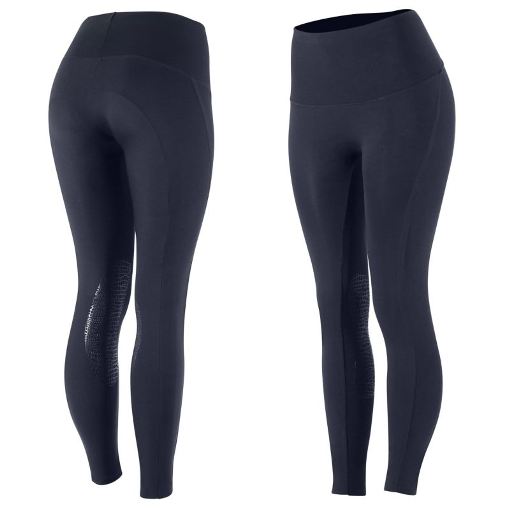 Horze Ladies Bianca Light Knee Patch Tights 26 Bk