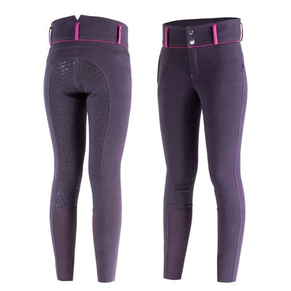 Horze Kids Silicone Full Seat Breeches S Purple