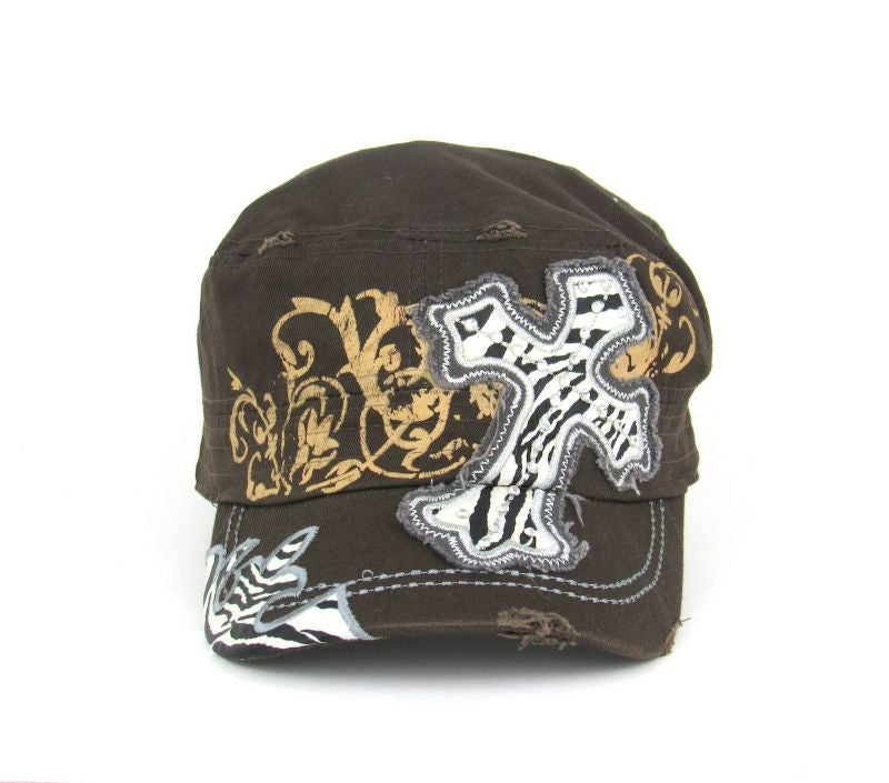 Savana Patch Army Hat - Zebra Cross Brown