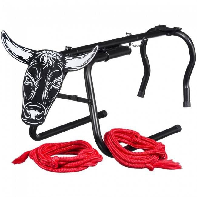 Mini Roping Steer with Metal Head Black
