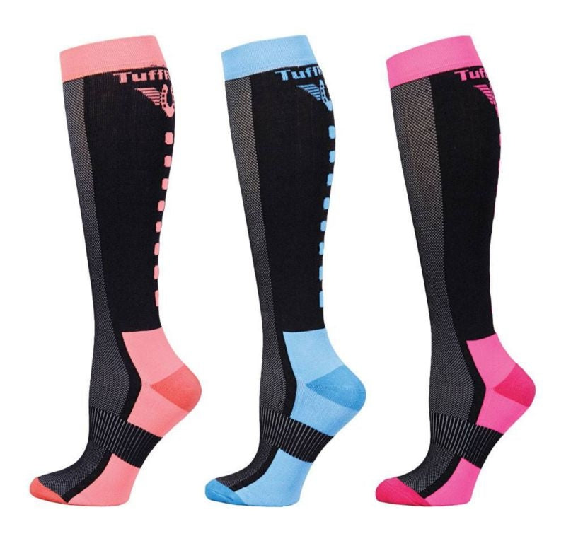 Tuffrider Ventilated Neon Knee Hi Socks 3 Pack N