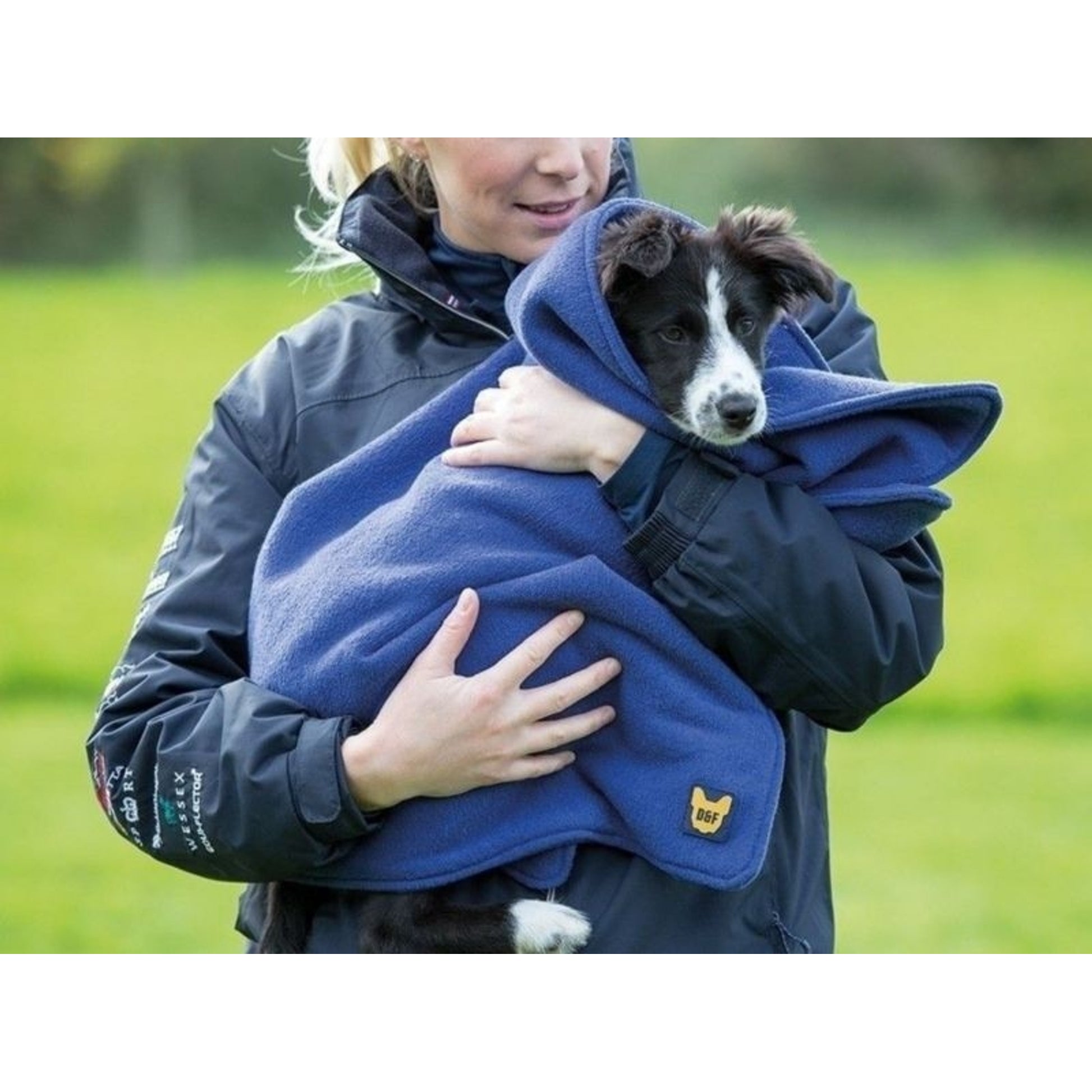 Shires Digby and Fox Dog Towel Navy