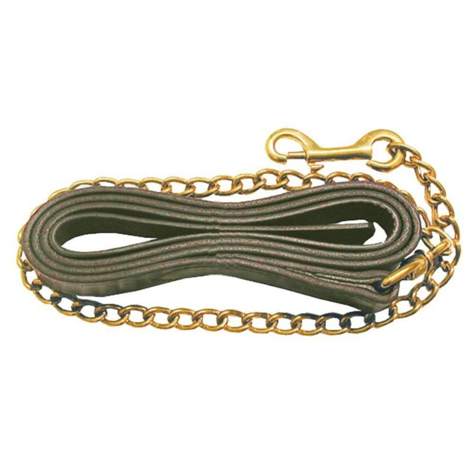 Leather Lead Shank with BP Chain Black