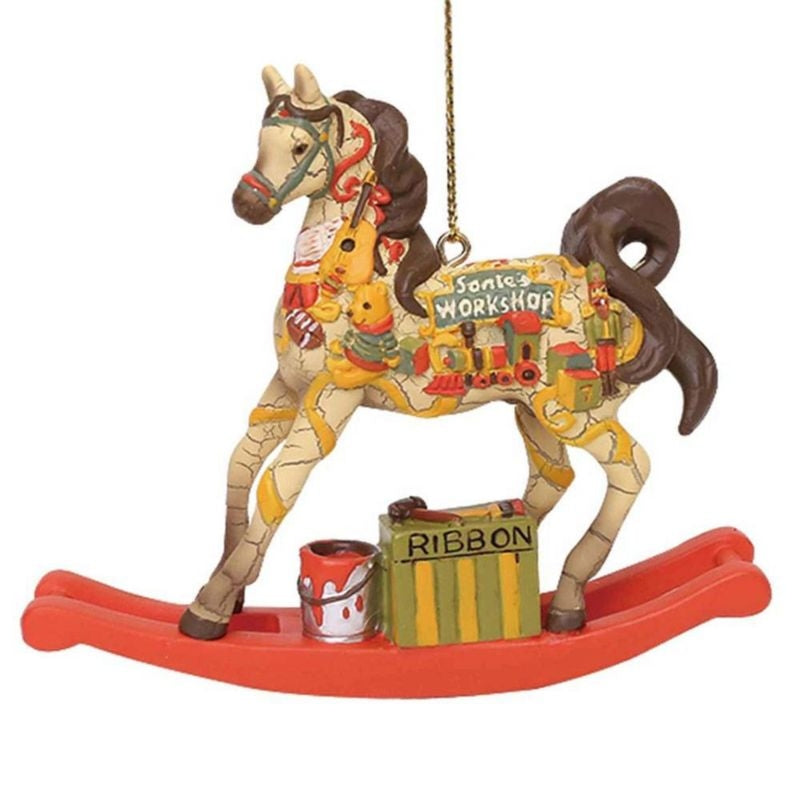 Painted Ponies Santa Rocking Horse Ornament