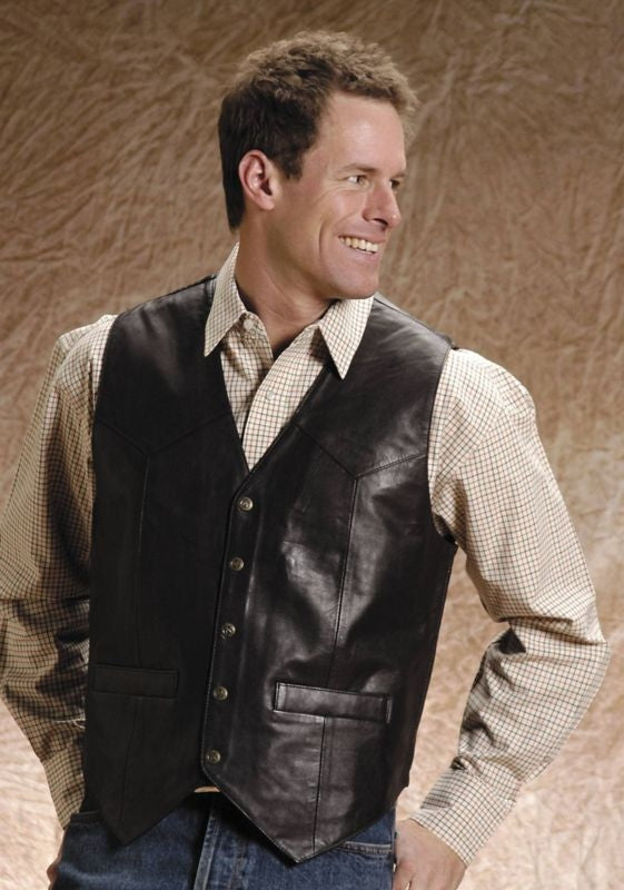 Roper Mens Big Man Lamb Skin Vest XXXL Brown